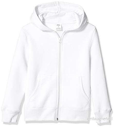 Amazon Essentials huvtröjor vit tröja med dragkedja för pojkar, 2T, fleece 194223207169