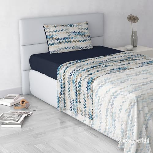 Italian Bed Linen FASHION Set med säng tillverkad i Italien, mikrofiber, modern himmel, fyrkantig och mellanstor 8058575156174