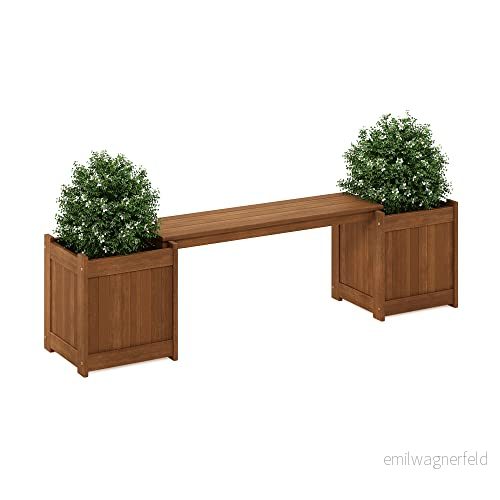 Furinno lövträ planteringslåda i teakolja, trä, naturlig, 182,12 (B) x 44,7 (H) 28,96 (D) cm 816718021714