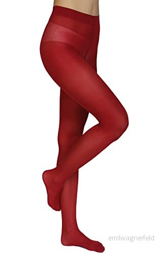 Annes styling enkla damtights 40 denier matt semi ogenomskinlig mikrofiber klassiska strumpbyxor Zarra, Rosso, L 5902067800294
