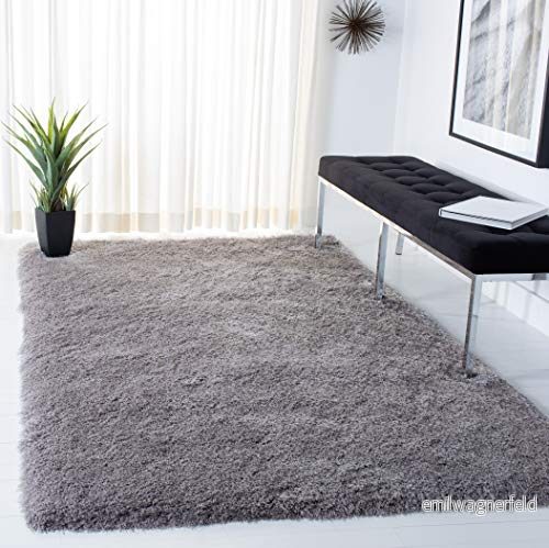 Handtuftad lurvig interiör accentmatta, Venedig Shag kollektion, SG256, silver, 61 x 91 cm för vardagsrum, sovrum eller något annat inomhusutrymme av Safavieh. 889048076839