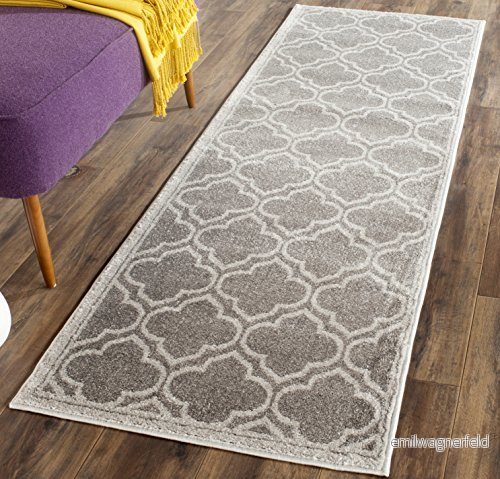 Safavieh La Salis inomhus och utomhus dörrmatta, AMT412C, grå/ljusgrå, 68 x 213 cm 683726379478