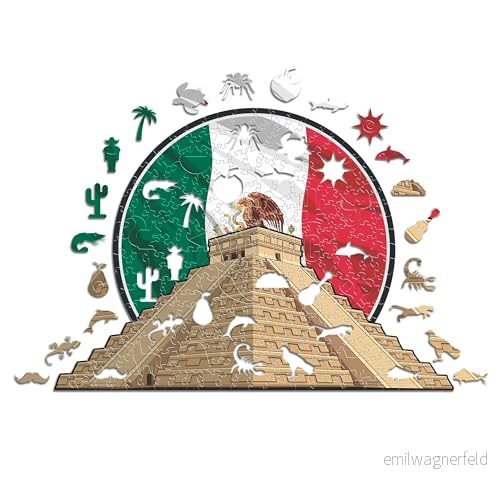 Ikoniska pussel, Chichén Itzá, 100% miljövänligt träpussel, storlek S, 150 bitar 806812218646
