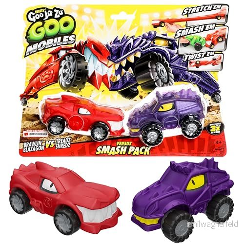 Heroes of Goo Jit Zu Mobiles Versus Pack Brawlin' Blazagon VS Treadz Shredz. Två stretchiga, squishy fordon. Stretch 'Em, Smash Twist 'Em! 9063099642675