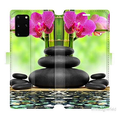 RV Läderfodral plånbok för Samsung Galaxy S20 Plus Orchidee vatten 3614849806043