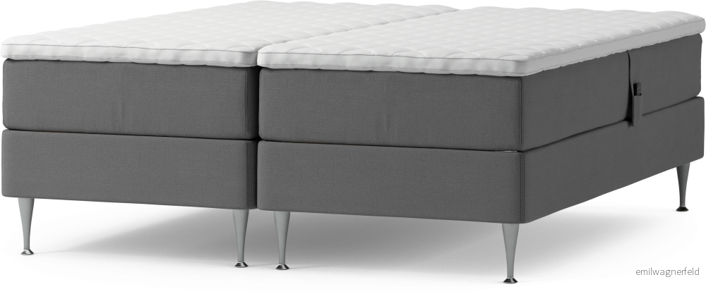 Delux Dream Ställbar säng, dubbelsäng med bäddmadrass och sängben 106xL