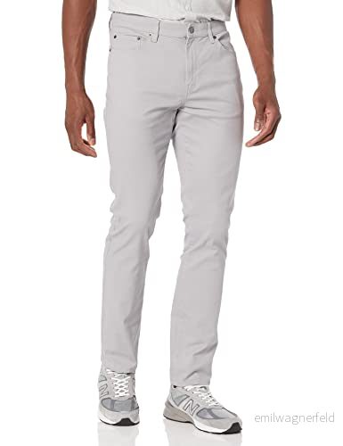 Amazon Essentials mäns slim-fit-byxor, 5-fickors stretch twill-design, ljusgrå, 33 B x 32 L 193548647537