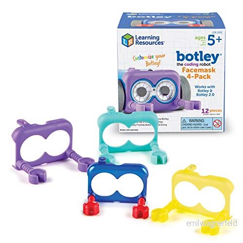 Learning Resources LER2953 främre fäste, programmerbar robot, 4 pack tilläggssats, Botley ingår inte, från 5 år, multi 765023029536