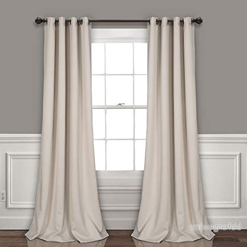 Frodig dekor isolerad genomföring mörkläggningsgardinpaneler, par, 132 cm B x 305 L, vete klassisk modern design gardiner extra långa för vardagsrum, sovrum eller matsal 848742076859