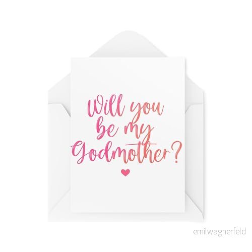 Gudmor kort Will You Be My Godmother gudförälder förslag Godparent Dopkort CBH2019 5061017587323