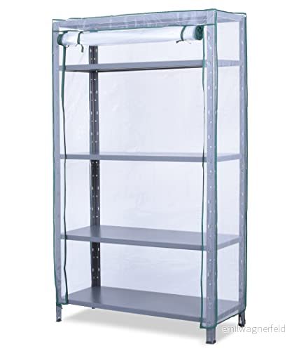 Skyddsfodral för hyllor, skyddande hylla med dragkedja inomhus och utomhusbruk Polyeten Transparent 105x40x185 cm Domopak Living 8001410076908