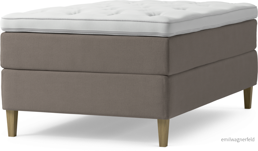 Delux Dream Kontinentalsäng, enkelsäng 120 cm med bäddmadrass och sängben RNy2k