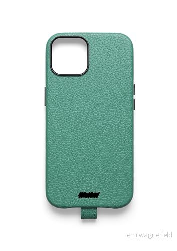 UNTAGS Palett iPhone 14 fodral lädereffektmaterial mjuk mikrofiber inuti repfri grön 8018080449857