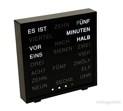 United Entertainment Tysk LED/Wordklocka - svart 17 x 16,5 cm 8718274547252