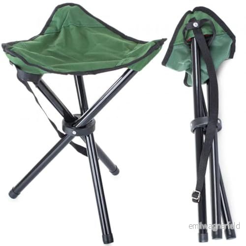 PARENCE. Hopfällbar fiskestol/fiskepall med kardborrestängning och bärhandtag. Stativ för camping, picknick, strand, grill, resor, vandring, trädgårdssits 3701127512762
