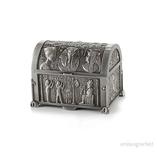 lachineuse Stålfarao bröst 10 x 7,5 cm Antik Egypten Dekoration Smyckeskrin, nycklar, klockor Presentidé Dekorativ Urna Förvaringsbox Metallfärg 3700512424451