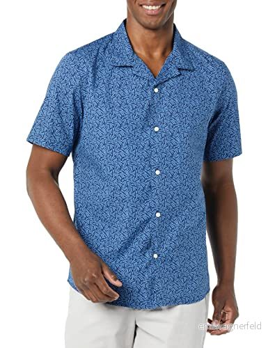 Amazon Essentials herrars standardanpassad semesterskjorta, indigo palmbladtryck, X Small 196433223311