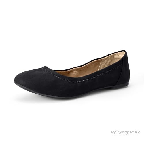 Amazon Essentials kvinnors Belice balett platt, svart microsuede, 13 bred 840809185894