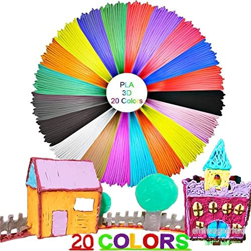 3D pennor påfyllningar 1,75 mm, tryckfilament, filapen PCL filament, PLA 20 färger, penna filament för barn, 5 meter per färg, ingen lukt, färgset och tryckpenna 8711427460699