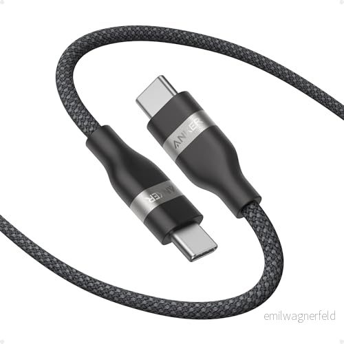 Anker USB-C Flätat Kabel 1,8 m 240 W Svart 194644039868