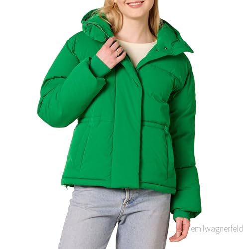 Amazon Essentials pufferjacka för kvinnor med kort midja (finns i plusstorlek), grön, medium 196433811495