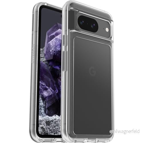 OtterBox Symmetry Clear skal för Google Pixel 8, stöttåligt, fallsäkert, skyddande tunt skal, testad till militärstandard x3, Klar, Utan retailförpackning 840304746699