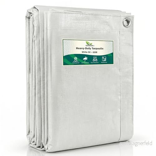 GARDENIX Universell presenning, tygpresenning, skyddspresenning, vit 90 g/m² (4 m x 6 m) 5904506201235