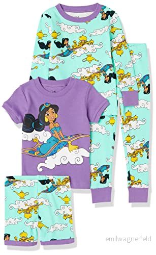 Amazon Essentials Disney Marvel Star Wars Pyjamasset för småbarn (tidigare fläckig zebra), 4-pack, prinsessjasmin, 2T 196433776848