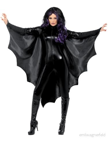Smiffys fladdermusvinge vampyr, svart, med krage 4251194478564