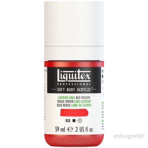 Liquitex Professionell mjuk kropp akryl 59 ml flaska, kadmiumfri röd medium, (paket med 1) 887452997795