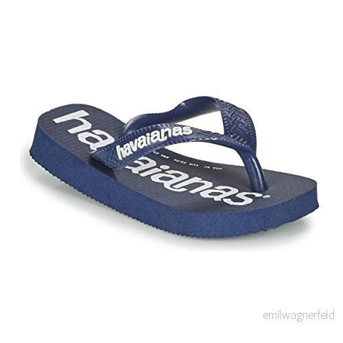 Havaianas unisex barn topp logomania flip flop, marinblå, 9 UK Child 7893249157320