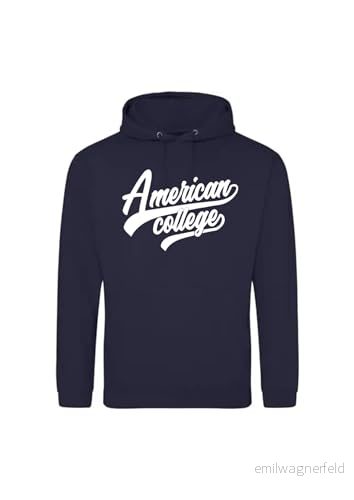 AMERICAN COLLEGE USA tröja med tryck varma kläder unisex barn pojkar och flickor casual modell ACSCW1 marinblå 12 år, Färg: blå, �r 3666052677408