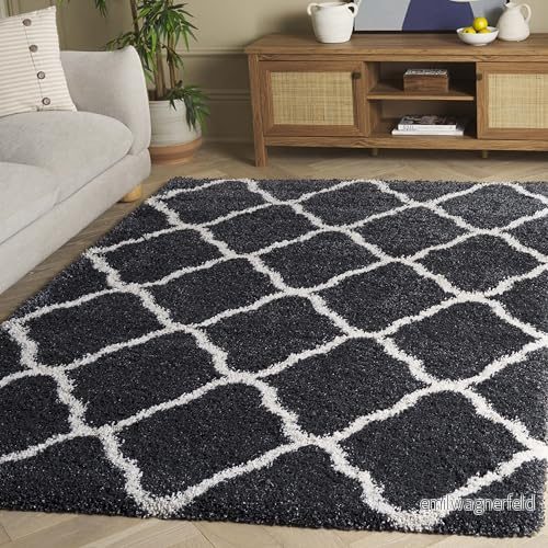 Safavieh Kate Shag matta, polypropylen, mörkgrå/elfenben, 154 x 228 5,08 cm 889048256866