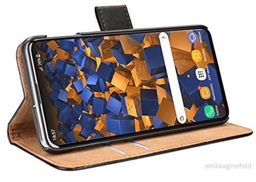 mumbi Väska flip case kompatibel med Huawei P30 Pro fodral mobilväska wallet, svart 4251657901820