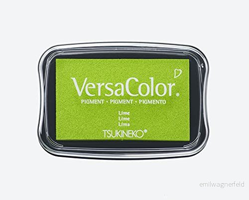 Rayher Hobby 29017414 Tsukineko Versa Color Pigmentstämpelkudde, lime, 9,6 x 6,3 1,8 cm, vattenbaserat bläck 4006166208355