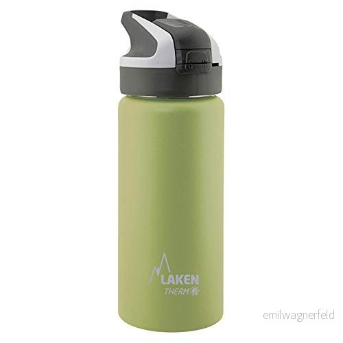 Laken Summit återanvändbara termisk flaska i rostfritt stål med automatisk propp och säkerhetsstängning, 500ml, Khaki 8412544055910