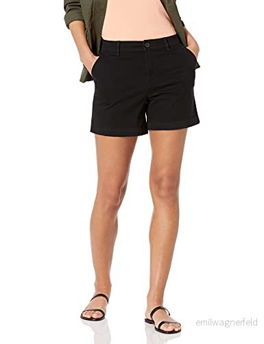 Amazon Essentials dam Mid Rise Slim Fit 13 cm innersöm kaki kort (finns i raka och kurviga passform), svart, 20 195111436654