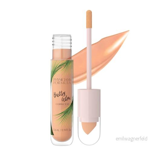 Physicians Formula Butter Glow Corrector, Tygndlös Concealer med Tvådelad Applikator, Berikad Upplysande och Fuktförstärkande Ingredienser, Peach 44386415232