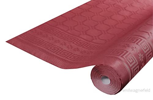 Pro Nappe Ref R480622I 12 engångsdukar damastpapper i rulle 6 m lång x 1,20 bred vinröd färg universellt elegant och klassiskt 3281516806226