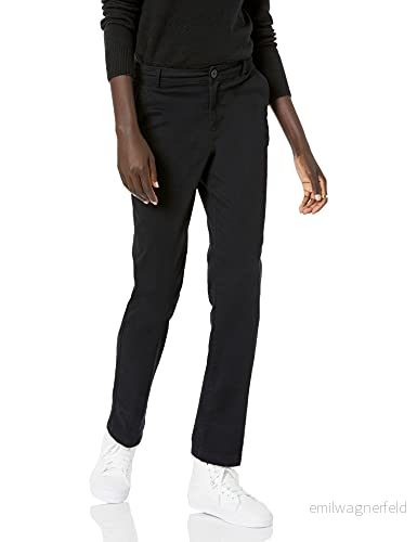 Amazon Essentials dam klassisk rak passform stretch twill chinos byxa, svart, 10 195111298412