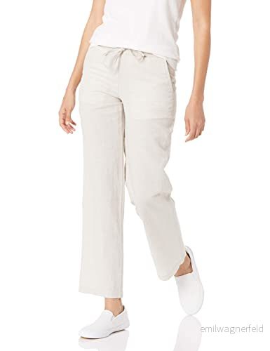 Amazon Essentials dam linneblandning dragsko breda ben byxa (finns i plusstorlek), Ecru, XX Large 195111356457