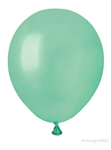 Förpackning med 100 ballonger Pearly in Natural Latex Premium Quality A50 (Ø 13 cm/5 tum), akvamarin grön pärla 8026196344553