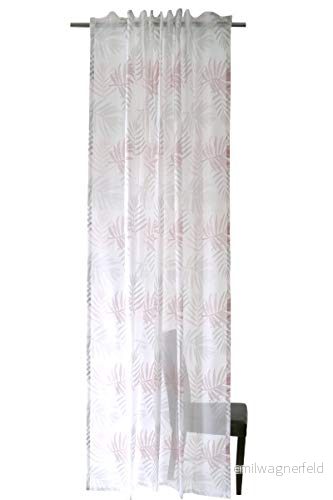 Homing transparenter Vorhang mit floralem Motiv rose grau (1Stück) 245 x 140 cm (HxB) 4043343541300