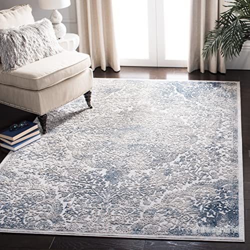 Safavieh Invista Collection INV403 abstrakt matta för inomhus, vävd, rektangulär, 160 x 229 cm, grå/blå 889048726628