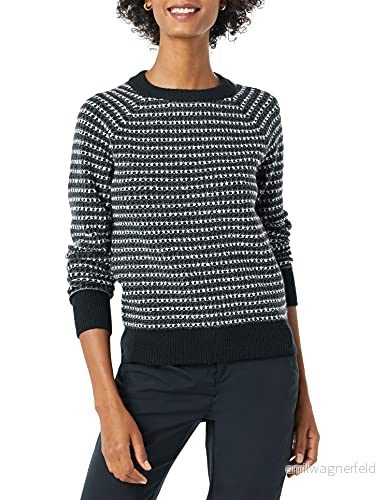 Amazon Essentials damtröja med soft touch crewneck ny tröja, svart kolvit rand, liten 195111558356