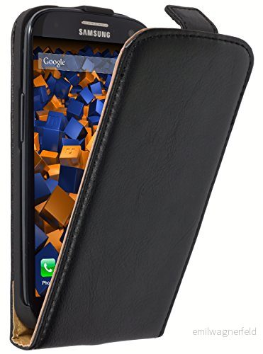 mumbi äkta läder flip fodral kompatibel med Samsung Galaxy S3 / Neo skal väska plånbok, svart 4251077202996