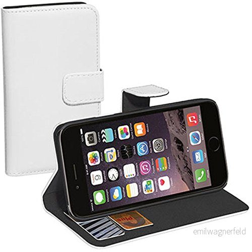 Pedea Klassiskt bokstil skyddsfodral med magnetisk stängning och glasskärmskydd för Apple iPhone 7 vit 4048466925198
