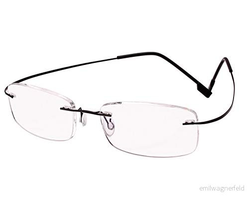 Agstum Memory Titanium kantlösa flexibla gånglösa läsglasögon (svart, 3,50) 724873613951