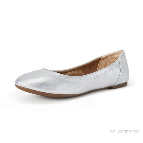 Amazon Essentials kvinnors Belice balett platt, silver, 8 840809137503