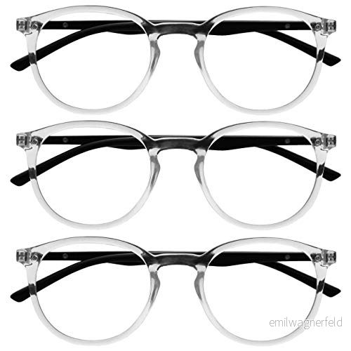 Opulize Met 3 pack blåljusblockerande läsglasögon datorspel klar svart herr dam BBB60 C +1,50 5055955362784